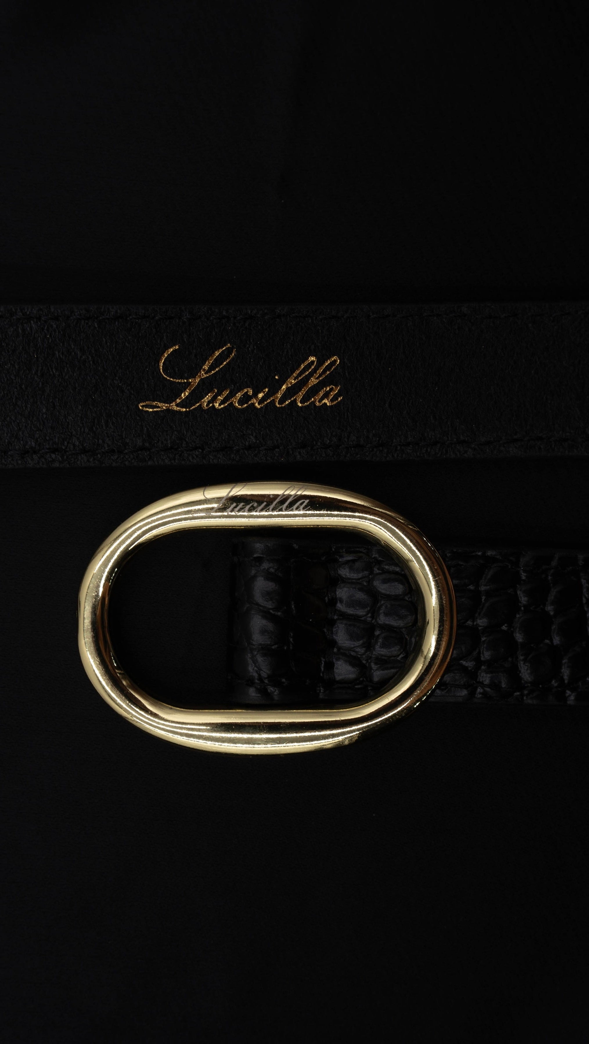 Luci | Black Croc & Gold
