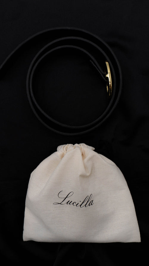 Luci | Black Croc & Gold