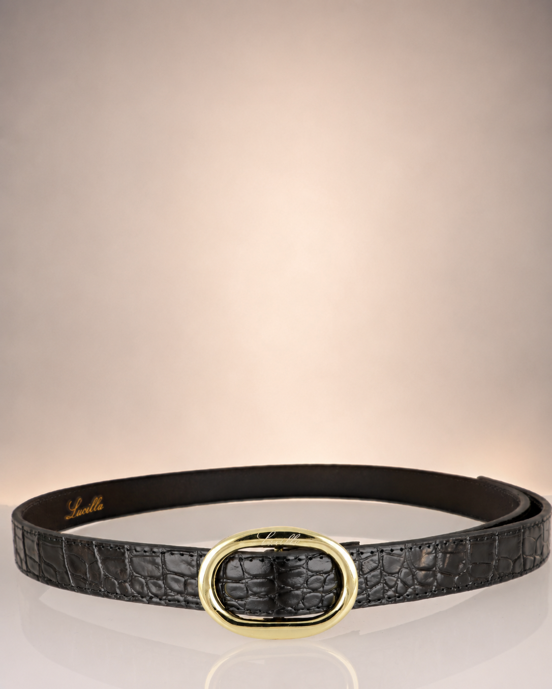 Luci | Black Croc & Gold