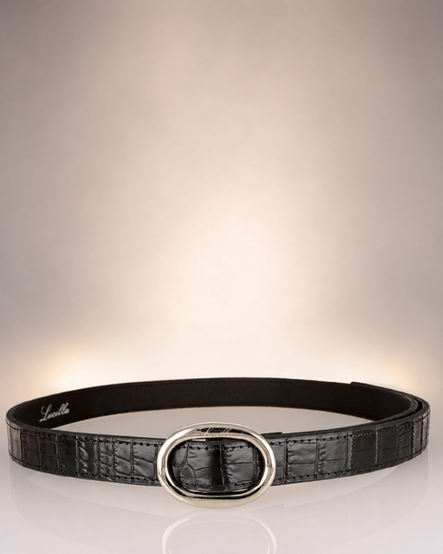 Luci | Black Croc & Silver